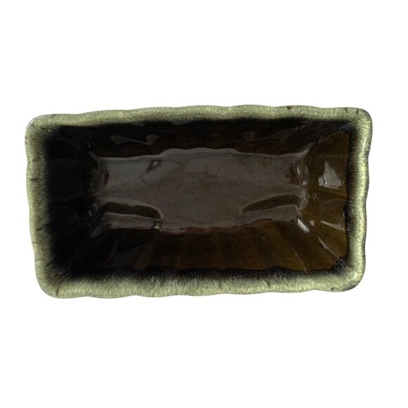 Hull Pottery Rectangular Planter F42 8.5 x 5" Green White Drip - Picture 6 of 9